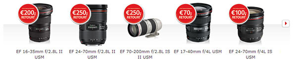 Canon cashback objectieven