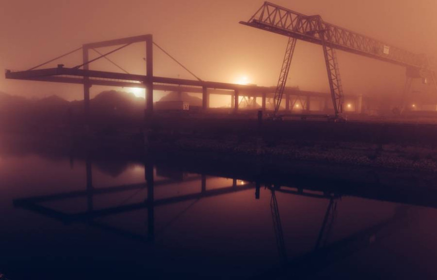 Lichten van gebouwen in de nacht 