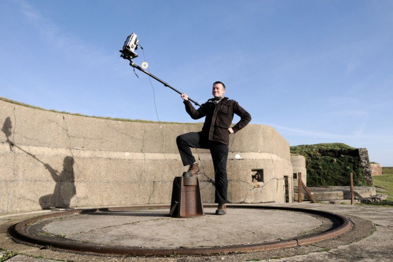 Selfiestick voor een 4×5&quot; camera