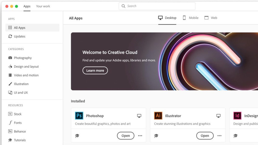 Adobe Creative Cloud heeft vanaf nu een desktop app