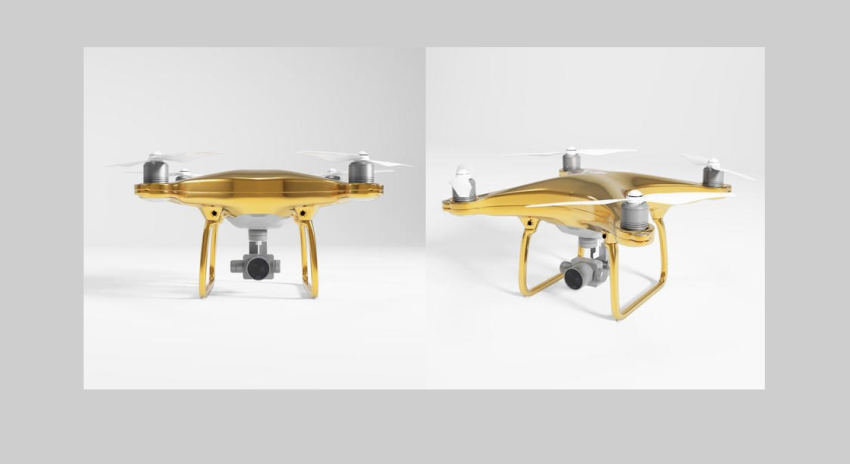 Gouden DJI Phantom 4 drone 