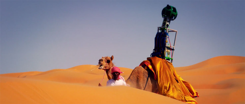 Google Street View in de woestijn van Abu Dhabi